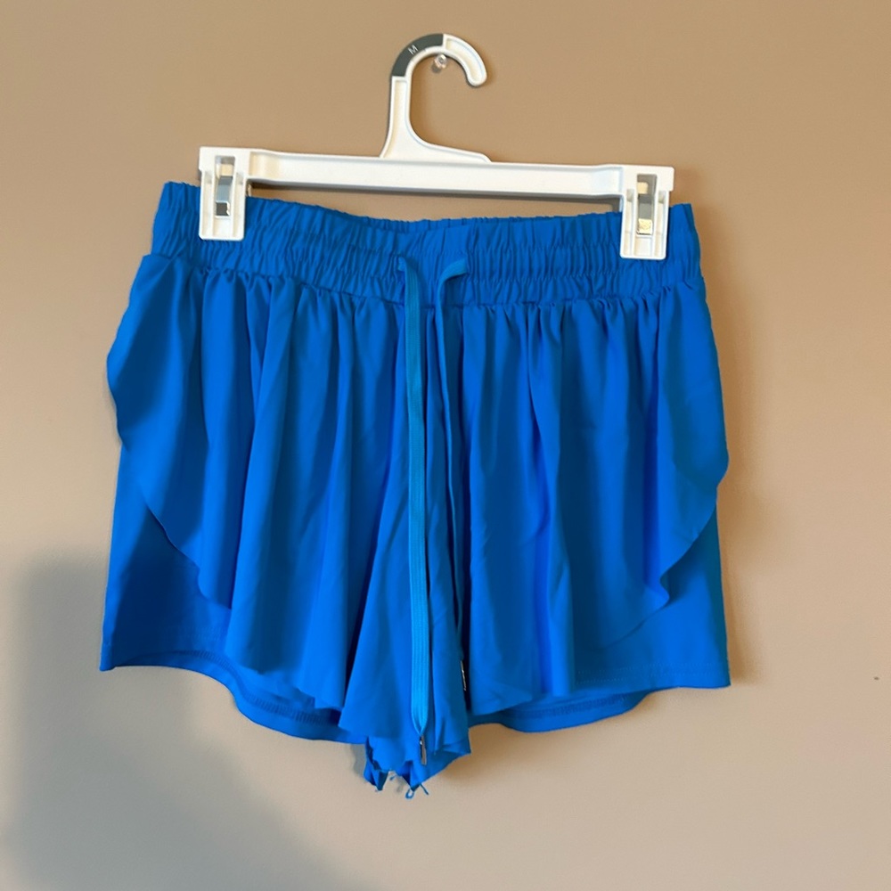 Flowy running shorts. Royal blue. Size M.